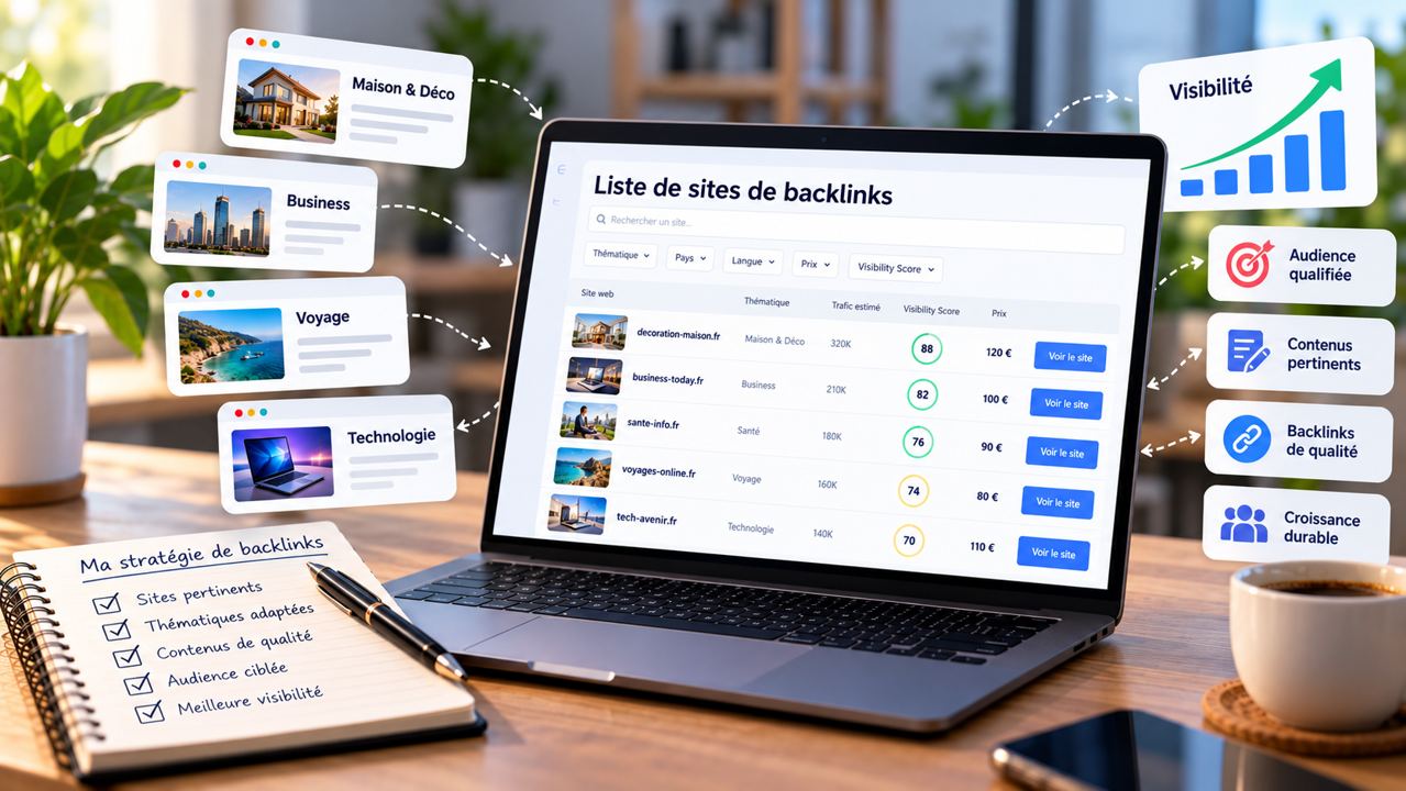 Une liste de sites de backlinks bien sélectionnée peut transformer votre stratégie de visibilité